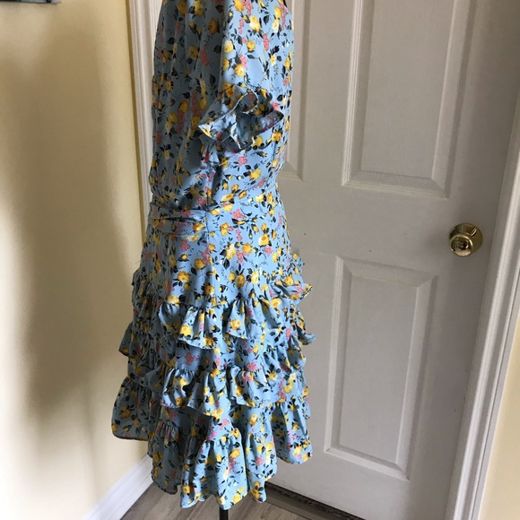 HOST PICK 🎉Lulus Feeling Butterflies Blue Tiered Ruffle Mini Dress NWT Sz. Med - Picture 8 of 9